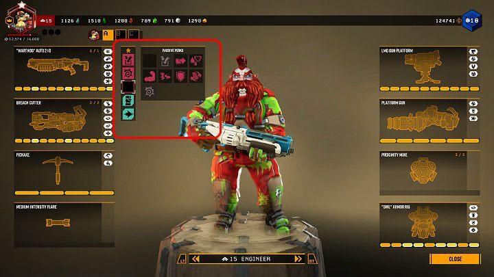 Po włączeniu terminala oczom Gracza ukaże się ekran z wyposażeniem postaci - Deep Rock Galactic: Perki - najlepsze, jak zdobyć? - Deep Rock Galactic - poradnik do gry