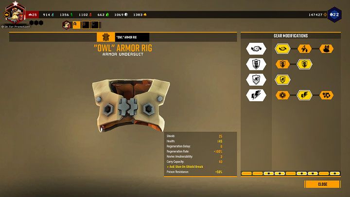 Za sprawą kilku odpowiednich modyfikacji Armor Rig można znacznie ulepszyć - Deep Rock Galactic: Armor Rig - właściwości, najlepsze modyfikacje - Deep Rock Galactic - poradnik do gry