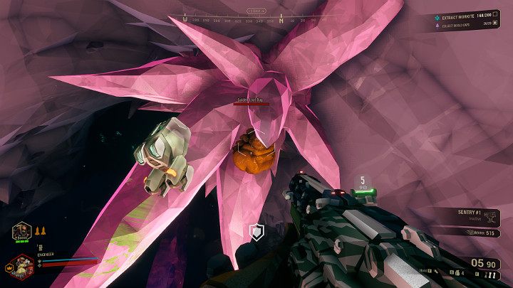 Rozbity Golden Loot Bug wyrzuca surowiec Gold na wszystkie strony, dlatego po zadaniu ostatecznego ciosu warto na Golden Loot Buga po prostu wskoczyć lub jeśli znajduje się na ścianie, podskoczyć na jego wysokość w momencie eksplozji surowców - Deep Rock Galactic: Loot Bugs - typy, loot, surowce - Deep Rock Galactic - poradnik do gry