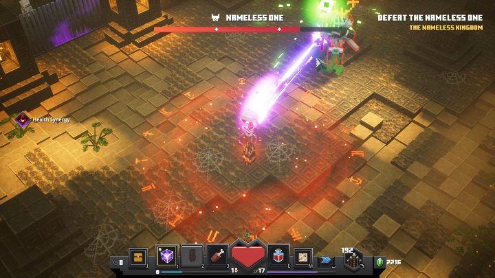 Mimo tego, że mapa wydaje się zamknięta możesz z niej, w każdej chwili, wybiec - Minecraft Dungeons: Nameless One, boss - jak pokonać? Opis walki - Minecraft Dungeons - poradnik do gry