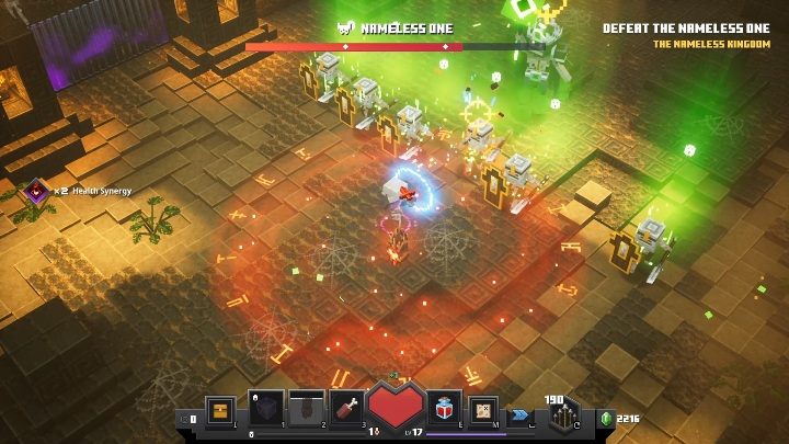Nameless One przywołuje do siebie ogromne ilości przeciwników, na których możesz ładować umiejętności za pomocą Dusz - Minecraft Dungeons: Nameless One, boss - jak pokonać? Opis walki - Minecraft Dungeons - poradnik do gry