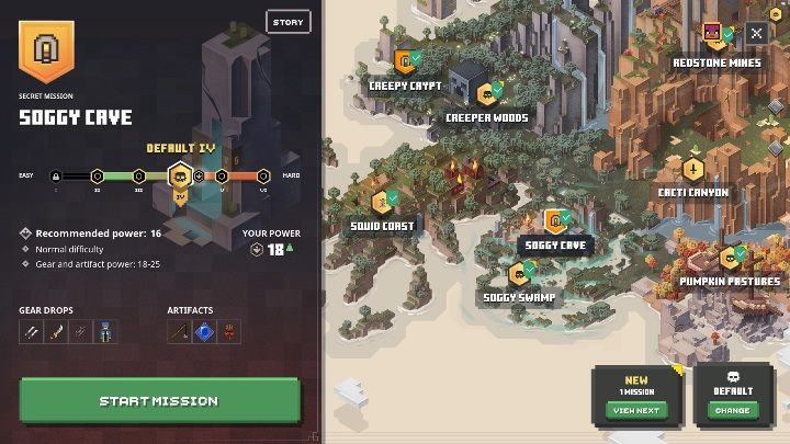 Im wyższy poziom trudności, tym większa szansa, na zdobycie lepszego ekwipunku - Minecraft Dungeons: Mapa - wyświetlenie, działanie, poruszanie się - Minecraft Dungeons - poradnik do gry