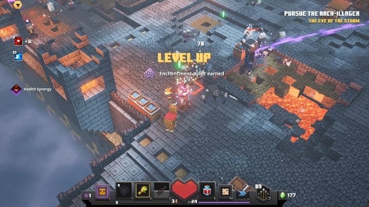 Punkty zaklęć możesz zdobyć jedynie poprzez zdobywanie nowych poziomów doświadczenia - Minecraft Dungeons: Ulepszenie broni - używanie, punkty zaklęć - Minecraft Dungeons - poradnik do gry