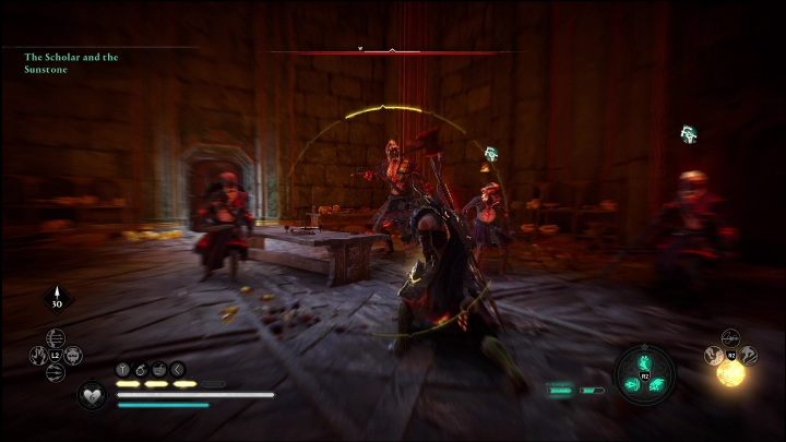 Po wejściu zobaczycie przerywnik filmowy, po którego zakończeniu traficie do pomieszczenia pełnego przeciwników - AC Valhalla Świt Ragnaroku: Uczony i kamień słoneczny (The Scholar and the Sunstone) - solucja, opis przejścia - Assassins Creed Valhalla - poradnik do gry