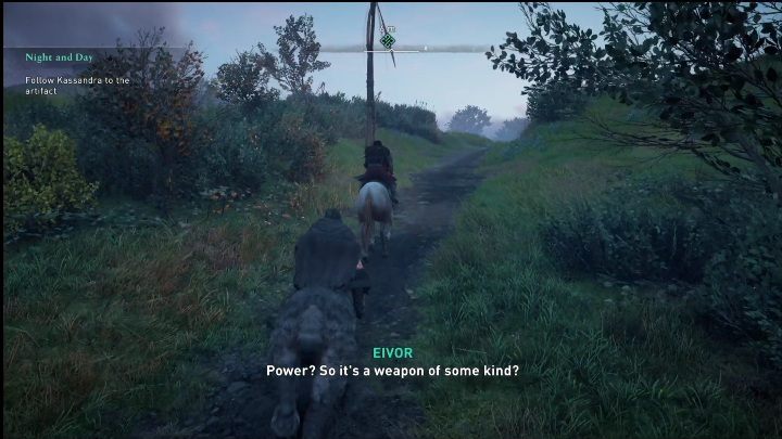 Zaraz po rozmowie z kobietą, czas wskoczyć na wierzchowca i pognać za nią w tylko jej znanym kierunku (w lokację z głazami) - AC Valhalla Crossover Stories: Noc i dzień - solucja - Assassins Creed Valhalla - poradnik do gry