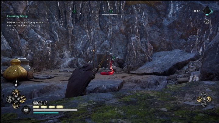 W ty miejscu znajdziecie niewielką jaskinię - AC Valhalla Crossover Stories: Licząc barany - wszystkie odłamki, solucja - Assassins Creed Valhalla - poradnik do gry