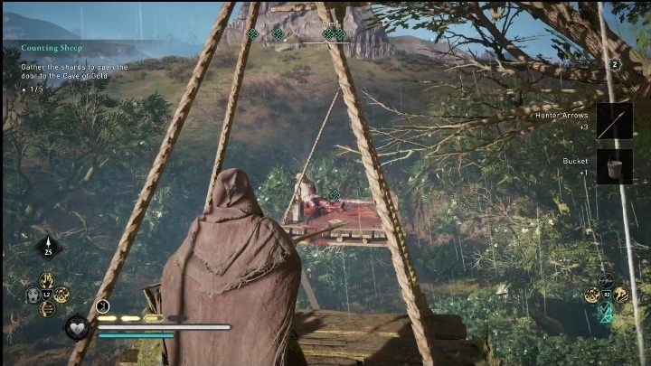 Niezależnie od tego co zrobiliście ze zwierzętami, kolejną częścią zadania jest wdrapanie się na drewniane rusztowanie - AC Valhalla Crossover Stories: Licząc barany - wszystkie odłamki, solucja - Assassins Creed Valhalla - poradnik do gry