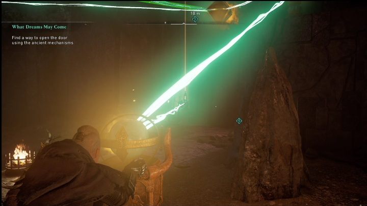 Zeskoczcie i ustawcie światło tak, aby promień dotarł do obiektu zaraz przy bramie - AC Valhalla Crossover Stories: Jakie sny nas czekają - solucja - Assassins Creed Valhalla - poradnik do gry