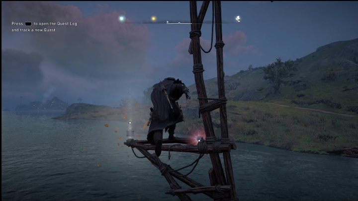 Koniec: Kartka zatrzyma się na drewnianym maszcie, kawałek od brzegu - AC Valhalla Crossover Stories: Karta niesiona wiatrem - Isle of Skye, lokacje - Assassins Creed Valhalla - poradnik do gry