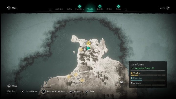 Tę skrzynię znajdziecie w północnej części mapy, idąc do góry od Hungladder - AC Valhalla Crossover Stories: Wyposażenie - Isle of Skye, wszystkie lokacje - Assassins Creed Valhalla - poradnik do gry