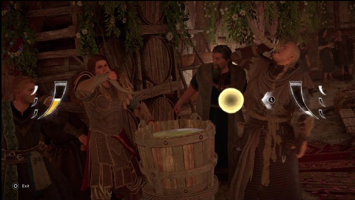 Swoją zabawę zaczniecie od konkursu picia - AC Valhalla Crossover Stories: Ostatnia bezsenna noc - solucja - Assassins Creed Valhalla - poradnik do gry