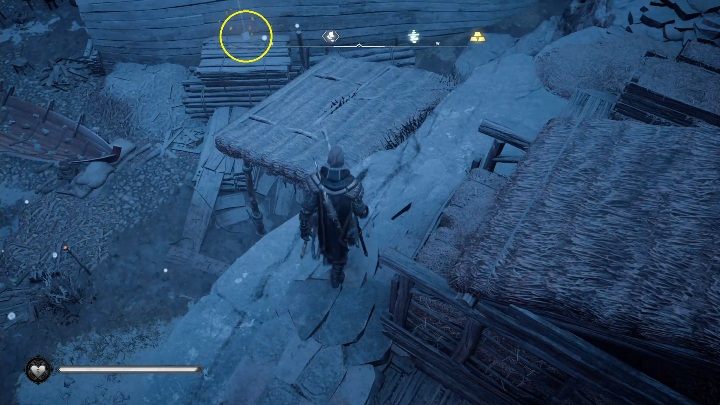 Początek: Kartka znajduje się na stosie drewna, zaraz obok jednego z magazynów - Assassins Creed Valhalla: Karta niesiona wiatrem - Snotinghamscire, sekrety - Assassins Creed Valhalla - poradnik do gry