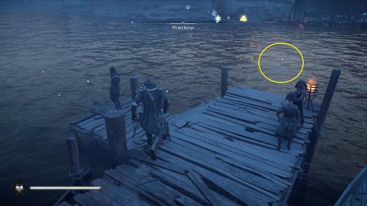 Koniec: Kartka zatrzyma się na pomoście, zaraz przy wodzie - Assassins Creed Valhalla: Karta niesiona wiatrem - Snotinghamscire, sekrety - Assassins Creed Valhalla - poradnik do gry