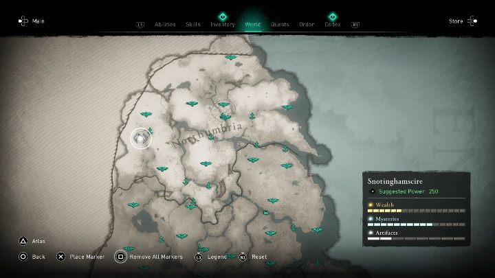 Lokacja przeklętego miejsca: na zachód od Hemthorpe - Assassins Creed Valhalla: Przeklęty symbol - Snotinghamscire, sekrety, lokacje - Assassins Creed Valhalla - poradnik do gry