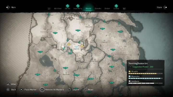 Lokacja przeklętego miejsca: na północ od Minninglow - Assassins Creed Valhalla: Przeklęty symbol - Snotinghamscire, sekrety, lokacje - Assassins Creed Valhalla - poradnik do gry