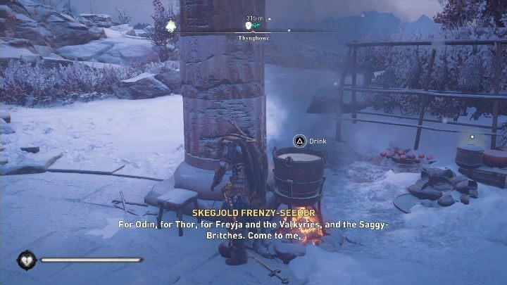 Przed rozpoczęciem walki musisz upić kilka łyków z tajemniczego wiadra - Assassins Creed Valhalla: Zagubiony drengr - Snotinghamscire, sekrety, lokacje - Assassins Creed Valhalla - poradnik do gry