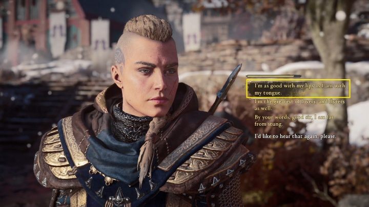 Kolejna odpowiedz to numer 1 - tym razem zapewnienie, że twój język jest równie sprawny jak usta - Assassins Creed Valhalla: Pyskówka - Snotinghamscire, sekrety, lokacje - Assassins Creed Valhalla - poradnik do gry