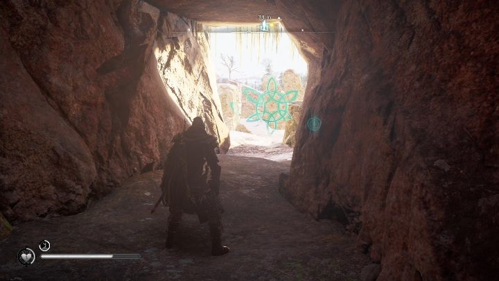 Aby odnaleźć prawidłowy wzór zniszcz ścianę lodu znajdującą się po prawej stronie od tablicy - Assassins Creed Valhalla: Głazy - Snotinghamscire, sekrety, lokacje - Assassins Creed Valhalla - poradnik do gry