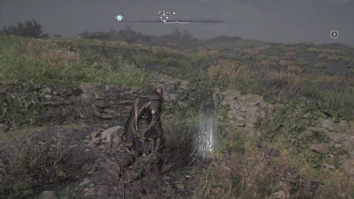 Schemat ukryty jest w trawie, zaraz obok kamiennego muru - AC Valhalla Gniew Druidów: Mapa ukrycia skarbu - Dublin, sekrety, lokacje - Assassins Creed Valhalla - poradnik do gry