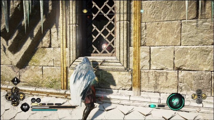 Jeśli chcecie dostać się do skrzyni z bronią musicie pierw skoczyć na ośnieżony dach - AC Valhalla Świt Ragnaroku: Wyposażenie (Vangrinn) - lista wszystkich - Assassins Creed Valhalla - poradnik do gry