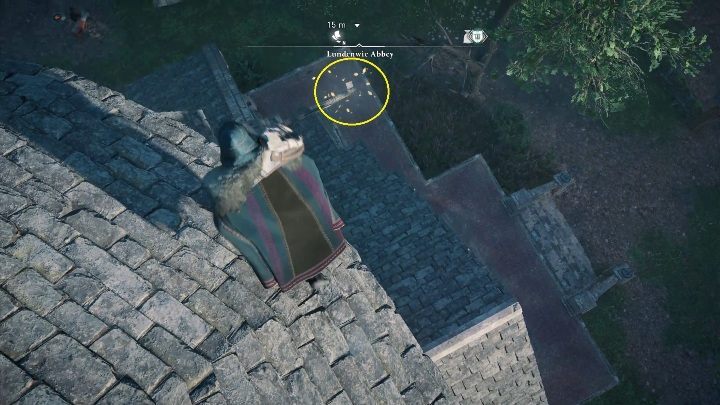 Początek: na dachu kościoła, zaraz obok ogromnego drzewa - Assassins Creed Valhalla: Karta niesiona wiatrem - Lunden, sekrety, lokacje - Assassins Creed Valhalla - poradnik do gry