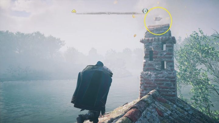 Koniec: na dachu chatki, zaraz koło rzeki - Assassins Creed Valhalla: Karta niesiona wiatrem - Lunden, sekrety, lokacje - Assassins Creed Valhalla - poradnik do gry