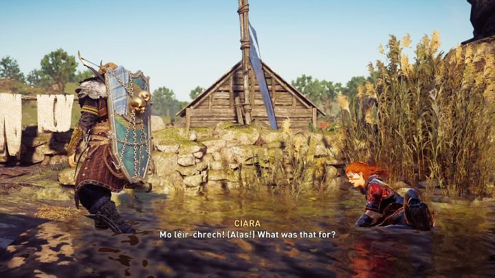Ciara w obecnym stanie nie może wziąć udziału w ceremonii, dlatego trzeba ją ocucić - AC Valhalla Gniew Druidów: Flann, władca całej Irlandii - solucja - Assassins Creed Valhalla - poradnik do gry