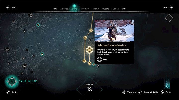 Inna umiejętność niezwykle pomocna w działaniach skrytobójczych to Advanced Assassination (dolna część drzewka) - Assassins Creed Valhalla: Skradanie się - Assassins Creed Valhalla - poradnik do gry