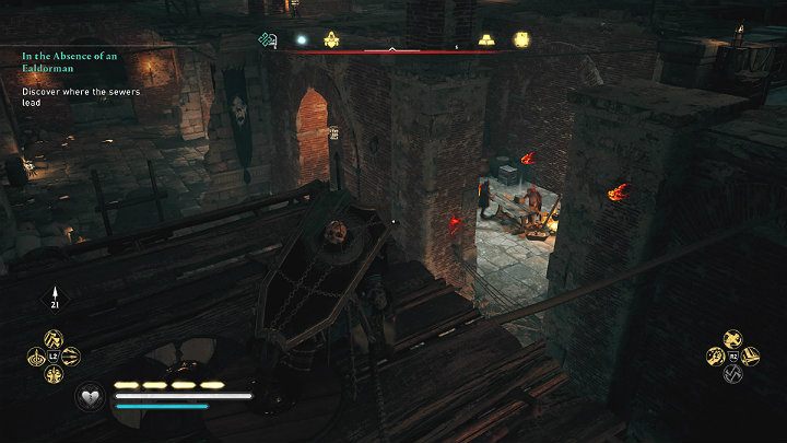 Dojdziesz wreszcie do większego podziemnego pomieszczenia z grupą bandytów - Assassins Creed Valhalla: Pod nieobecność ealdormana - solucja, opis przejścia - Assassins Creed Valhalla - poradnik do gry
