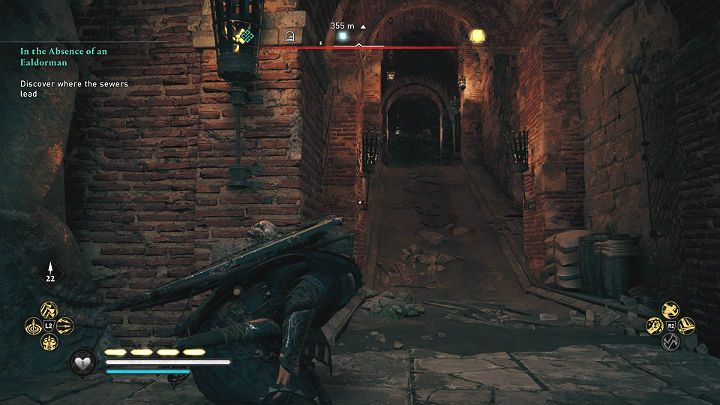 Tunel prowadzący do schodów, którymi wyjdziesz na powierzchnie znajduje się na górnym poziomie dokładnie naprzeciwko tunelu, którym się tutaj dostałeś - Assassins Creed Valhalla: Pod nieobecność ealdormana - solucja, opis przejścia - Assassins Creed Valhalla - poradnik do gry
