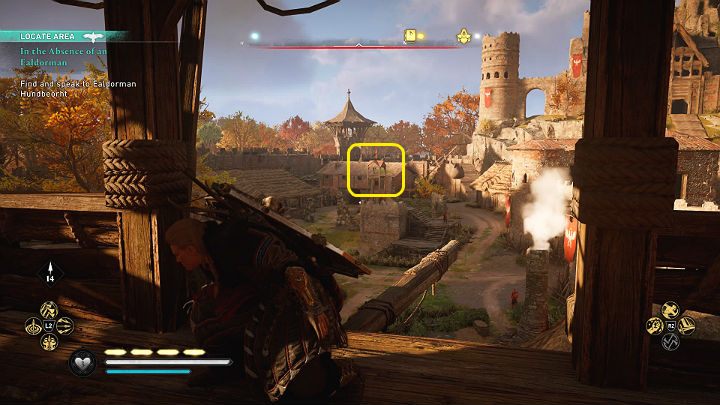 Jeśli chcesz walczyć w pojedynkę warto w pierwszej kolejności strącić dzwon za pomocą którego żołnierze mogą zaalarmować cały obóz, gdy obecność Eivora zostanie odkryta - Assassins Creed Valhalla: Pod nieobecność ealdormana - solucja, opis przejścia - Assassins Creed Valhalla - poradnik do gry