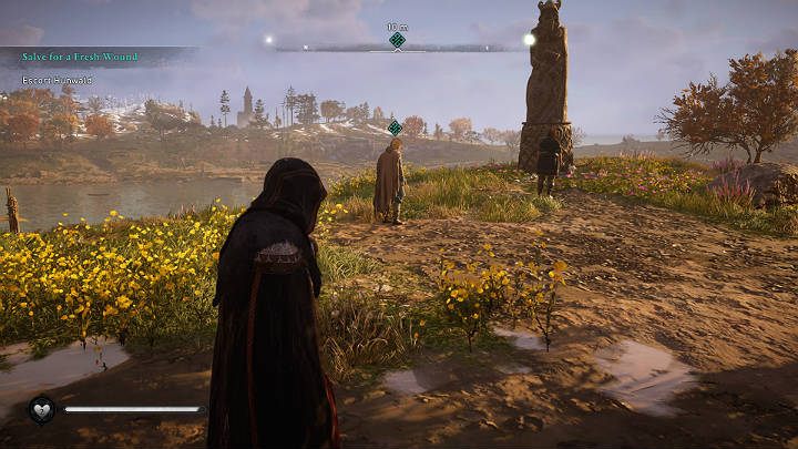 Gdy dotrzesz na miejsce okaże się, że pomimo sceptycznego nastawienia Eivora, Hunwald mówił prawdę i rzeczywiście jego normańska narzeczona istnieje - Assassins Creed Valhalla: Balsam na świeże rany - solucja, opis przejścia - Assassins Creed Valhalla - poradnik do gry