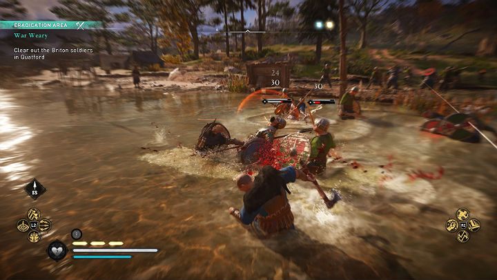 Następnie udaj się nad rzekę i pomóż w walce z resztą żołnierzy Rhodriego - Assassins Creed Valhalla: Trudy wojny/War Weary - solucja, opis przejścia - Assassins Creed Valhalla - poradnik do gry
