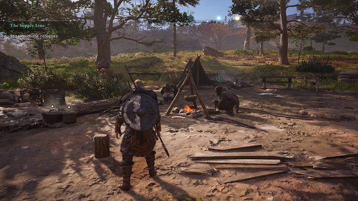 Uchodźców o których wspominał biskup Deorlaf znajdziesz w małym obozie nad rzeką - Assassins Creed Valhalla: Szlak zaopatrzeniowy/The Supply Line - solucja - Assassins Creed Valhalla - poradnik do gry