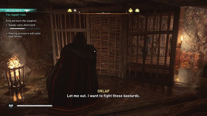 W trakcie eksploracji kamieniołomu zwracaj również uwagę na klatki w których przetrzymywani są wojownicy, którzy mogą zasilić Twoje szeregi - Assassins Creed Valhalla: Szlak zaopatrzeniowy/The Supply Line - solucja - Assassins Creed Valhalla - poradnik do gry
