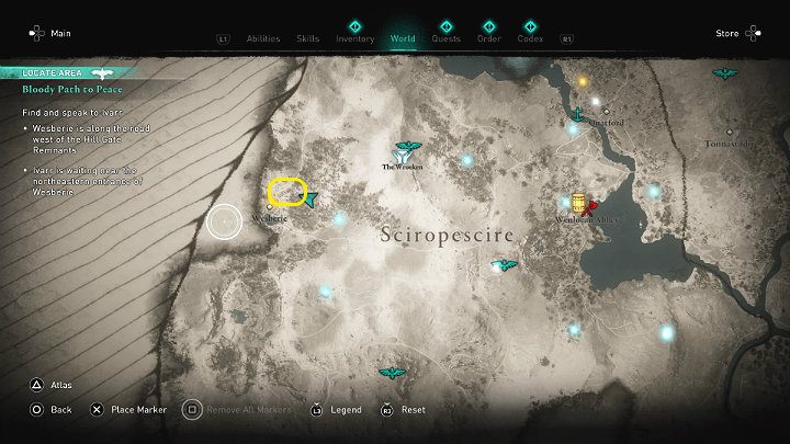 Ivarr wraz z Ceolbertem czeka na Ciebie niedaleko północno-wschodniego wejścia do Wesberie - Assassins Creed Valhalla: Krwawa droga do pokoju - solucja, opis przejścia - Assassins Creed Valhalla - poradnik do gry