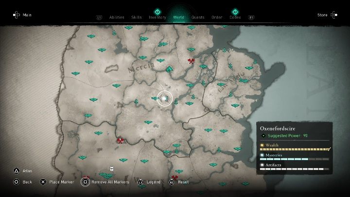 Lokacja przeklętego miejsca: wschodnia część regionu - Assassins Creed Valhalla: Przeklęty symbol - Oxenefordscire, sekrety, lokacje - Assassins Creed Valhalla - poradnik do gry