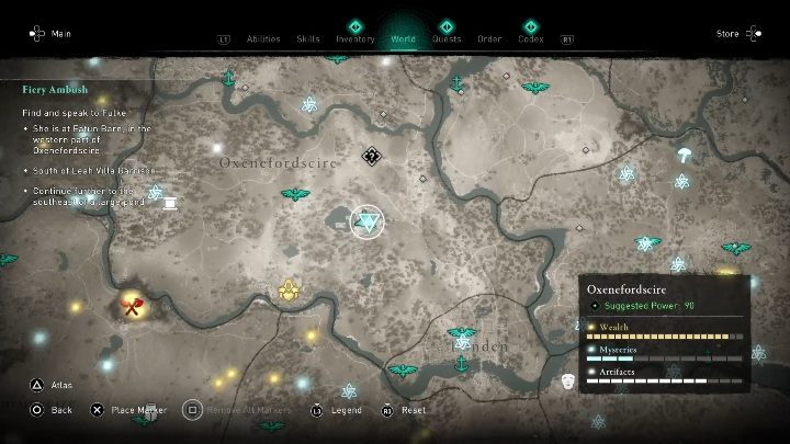 Lokalizacja: Anomalia Animusa znajdziesz zaraz obok jeziora, w środkowej części regionu - Assassins Creed Valhalla: Anomalie Animusa - Oxenefordscire, sekrety, lokacje - Assassins Creed Valhalla - poradnik do gry