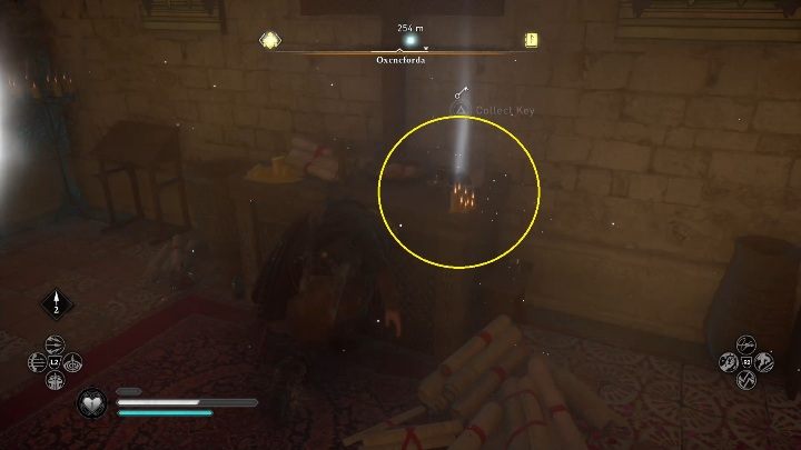 Na dole znajdziesz klucz, pomiędzy licznymi dokumentami - Assassins Creed Valhalla: Zdolności - Oxenefordscire, sekrety, lokacje - Assassins Creed Valhalla - poradnik do gry