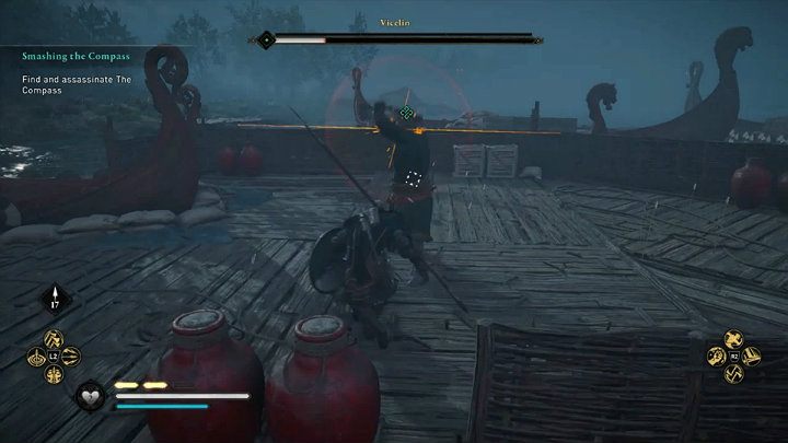 Większość ataków Sternika jest sygnalizowane przez żółty rozbłysk runy - te możesz spokojnie parować - Assassins Creed Valhalla: Sternik/The Compass - boss, jak pokonać? - Assassins Creed Valhalla - poradnik do gry