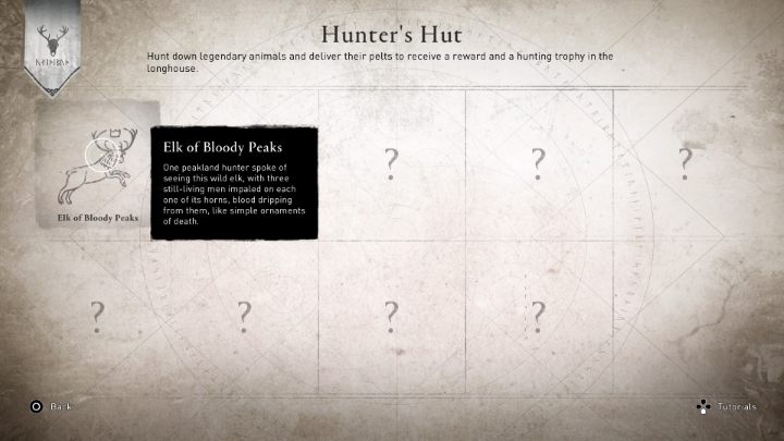 Kolejną nową funkcją dzięki inwestycji w budynek jest możliwość śledzenia postępu w znajdowaniu i zabijaniu legendarnych zwierząt - specjalnych odmian zwierząt przypominających bossów - Assassins Creed Valhalla: Które budynki osady są najlepsze? - Assassins Creed Valhalla - poradnik do gry