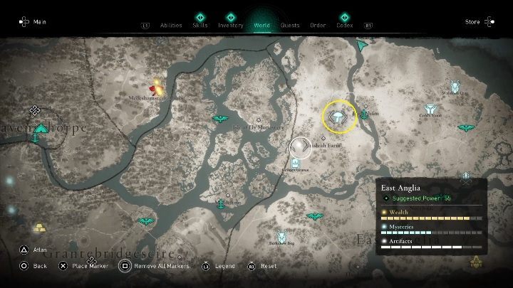 Muchomory znajdziesz na zachód od miasta Elntenham - Assassins Creed Valhalla: Muchomor - Wschodnia Anglia, sekrety, lokacje - Assassins Creed Valhalla - poradnik do gry