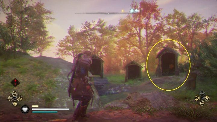 Zaczniemy od bramy najbardziej po prawo, do niej prowadzą posągi - Assassins Creed Valhalla: Muchomor - Wschodnia Anglia, sekrety, lokacje - Assassins Creed Valhalla - poradnik do gry