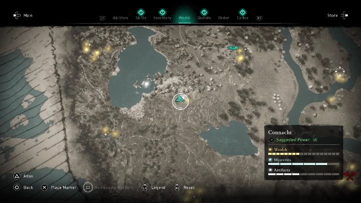 Mapę skarbu znajdziecie pomiędzy jeziorami Rea i Tuam - AC Valhalla Gniew Druidów: Mapa ukrycia skarbu - Connacht, sekrety, lokacje - Assassins Creed Valhalla - poradnik do gry