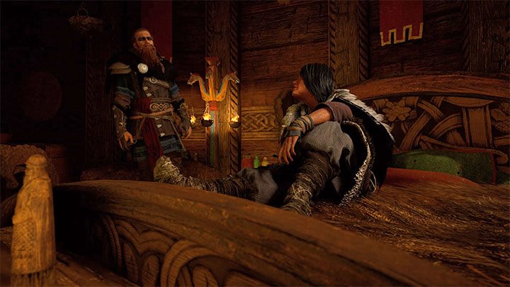 Akcja przeniesie się do pokoju Eivora w głównym budynku osady - Assassins Creed Valhalla: Petra - romans - Assassins Creed Valhalla - poradnik do gry
