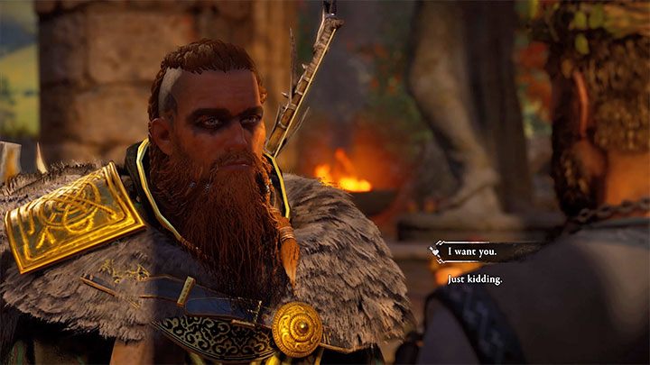 Wybierz kolejny wariant dialogowy, tym razem potwierdzający, że pożądasz Tewdwra - Assassins Creed Valhalla: Tewdwr - romans - Assassins Creed Valhalla - poradnik do gry