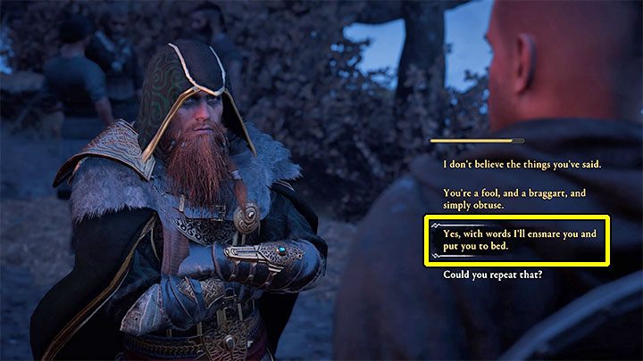 W trakcie pyskówki wybieraj poprawne odpowiedzi - Assassins Creed Valhalla: Stigr the Amorous - romans - Assassins Creed Valhalla - poradnik do gry