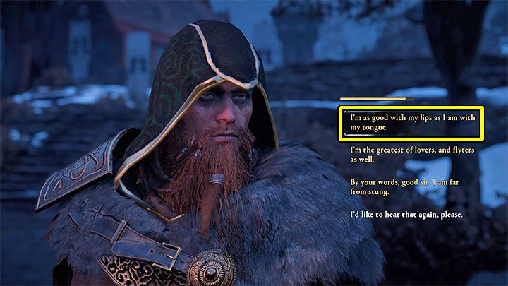 Za drugim razem wybierz pierwszą opcję dialogową - Assassins Creed Valhalla: Stigr the Amorous - romans - Assassins Creed Valhalla - poradnik do gry