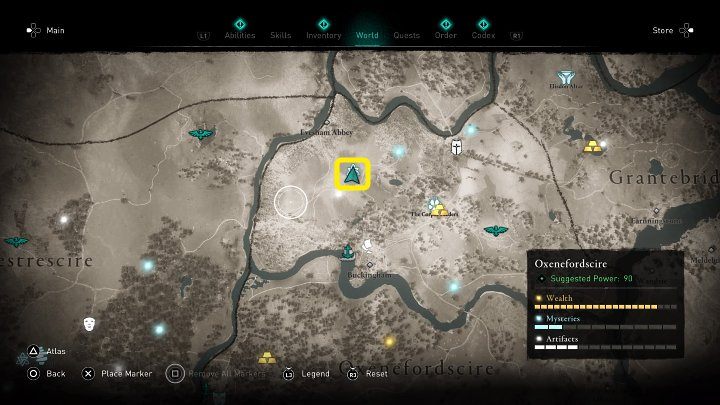 W miejscu oznaczonym na powyższym screenie znajdziesz murowaną kryptę - Assassins Creed Valhalla: Anachoretka/The Anchoress - solucja, opis przejścia - Assassins Creed Valhalla - poradnik do gry