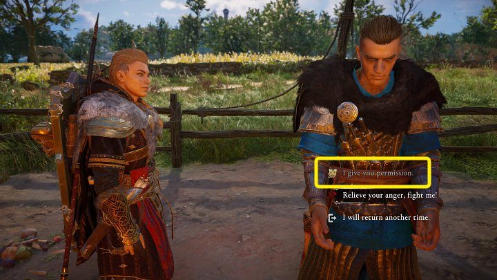 Niestety, mężczyzna nie może pogrążyć się w żałobie i opłakać zmarłych i prosi Cię, jako wikinga, o pozwolenie - Assassins Creed Valhalla: Zgoda na łzy/Permission to Weep - solucja - Assassins Creed Valhalla - poradnik do gry
